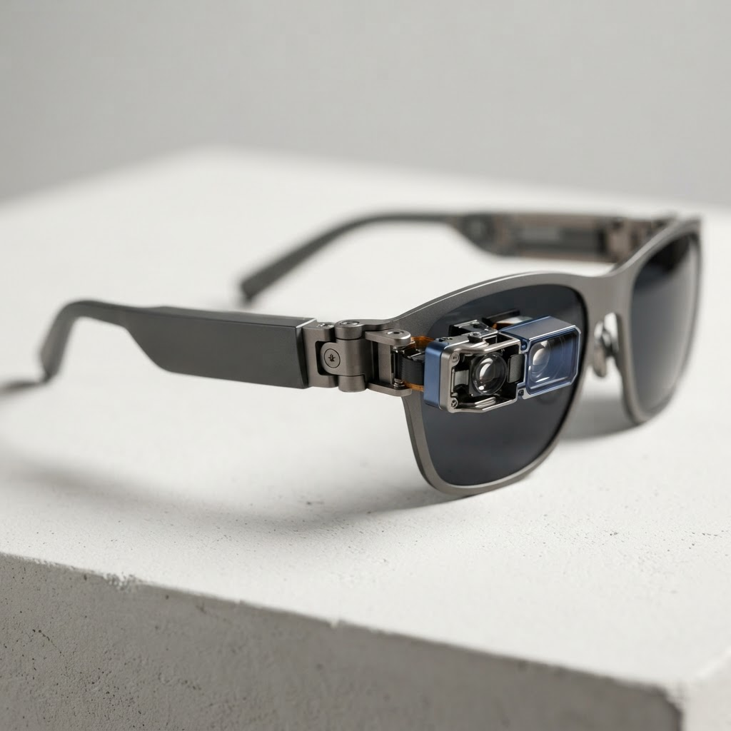 A pair of enterprise smart glasses on a studio surface